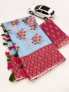 MG 258 Plain Linen Printed Daily Wear Sarees Wholesale Market